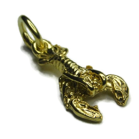 14k Yellow Gold Lobster Charm Pendant